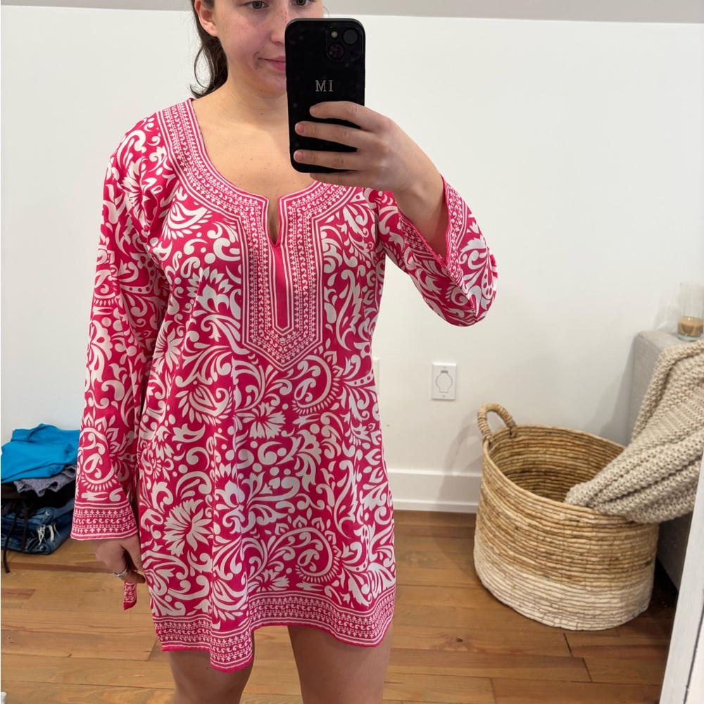 Pink and White Patterned Tunic